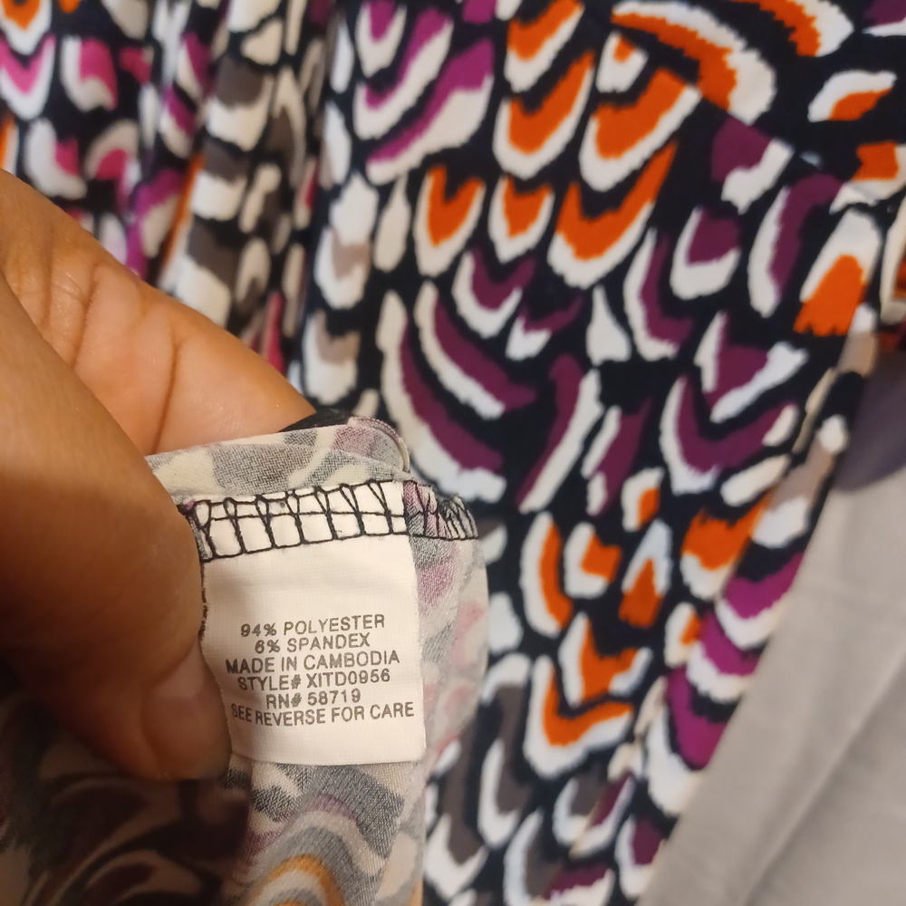 Ny Collection Gray And Orange Patterned Dress (D) - image 8